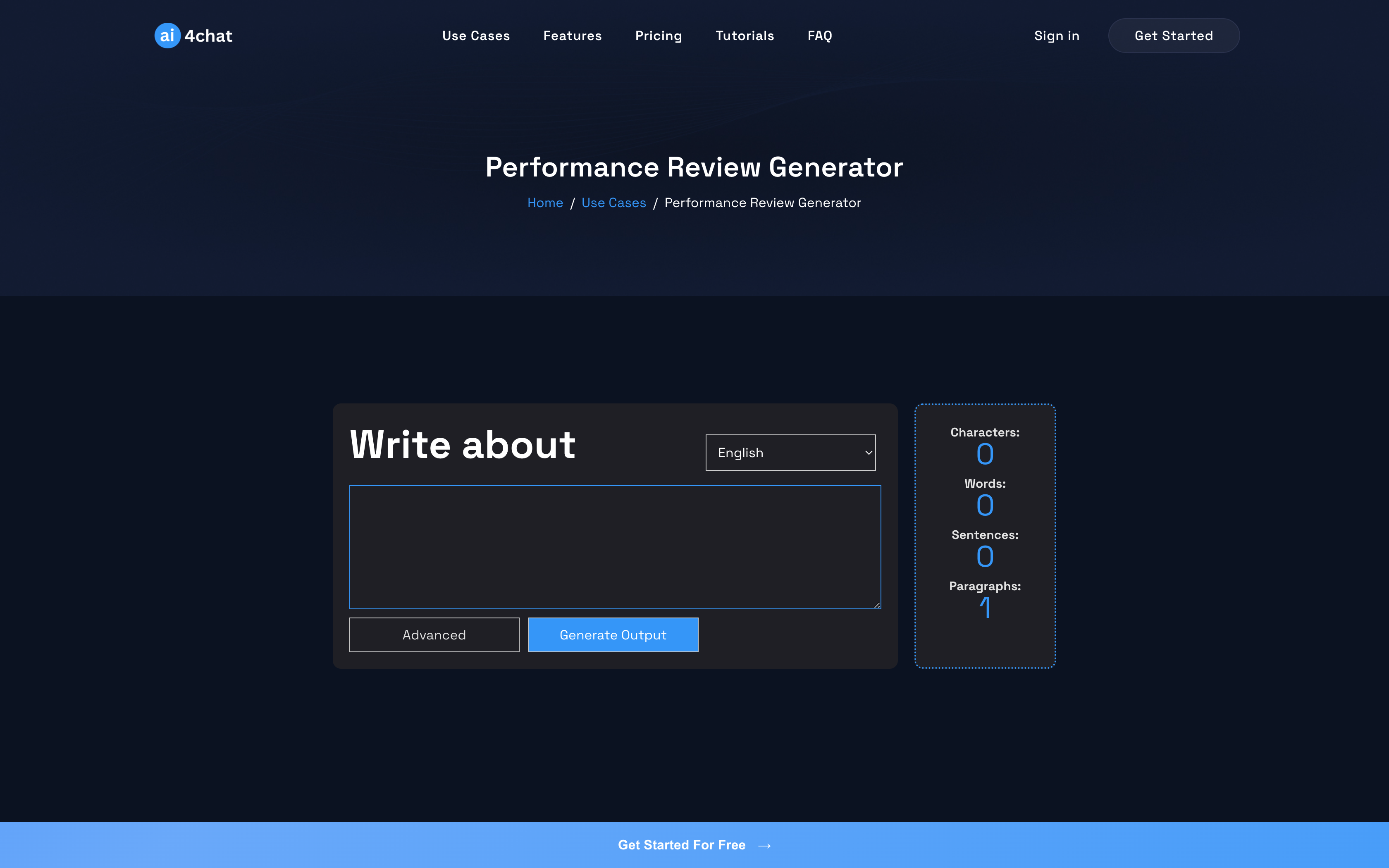 Performance Review Generator by AI4Chat