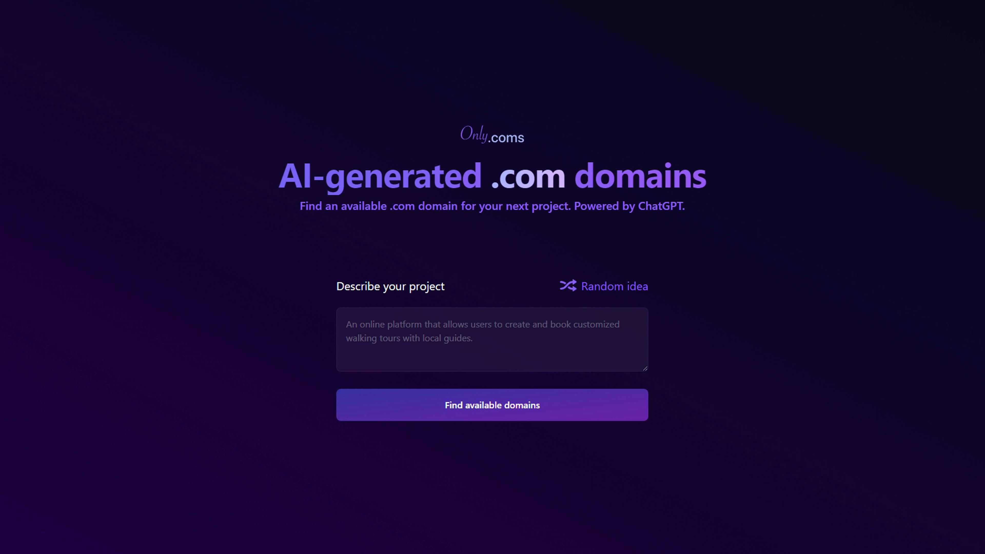 Unlock your perfect .com - AI makes it simple