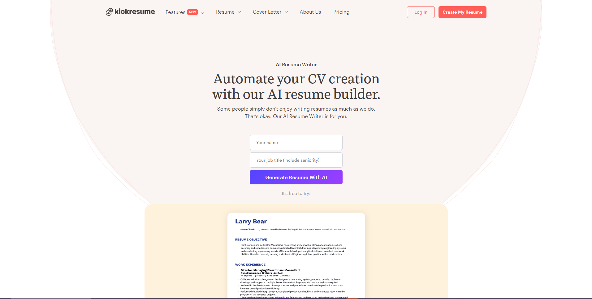 Create Stunning Resumes in Seconds