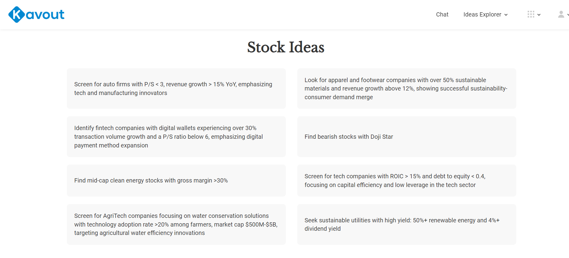 Stock ideas