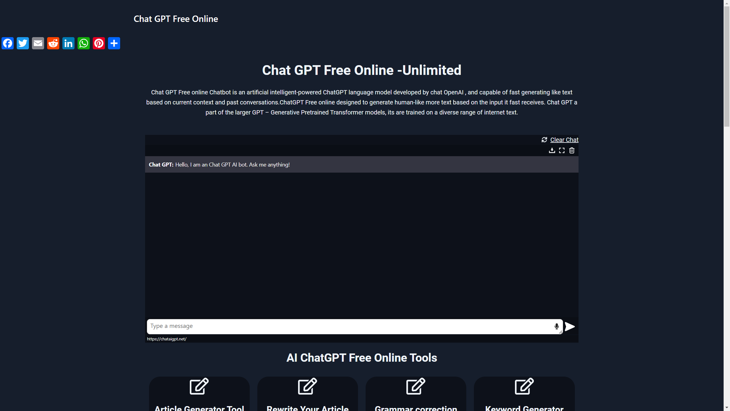 Chat GPT Free Online