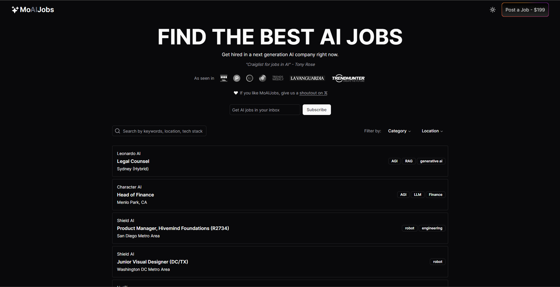 MoAIJobs - Find jobs in AI