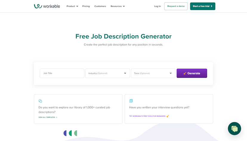 FREE Job Description Generator Powered by AI by Workable
