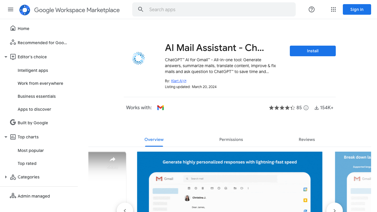 AI Mail Assistant - ChatGPT™ for Gmail™