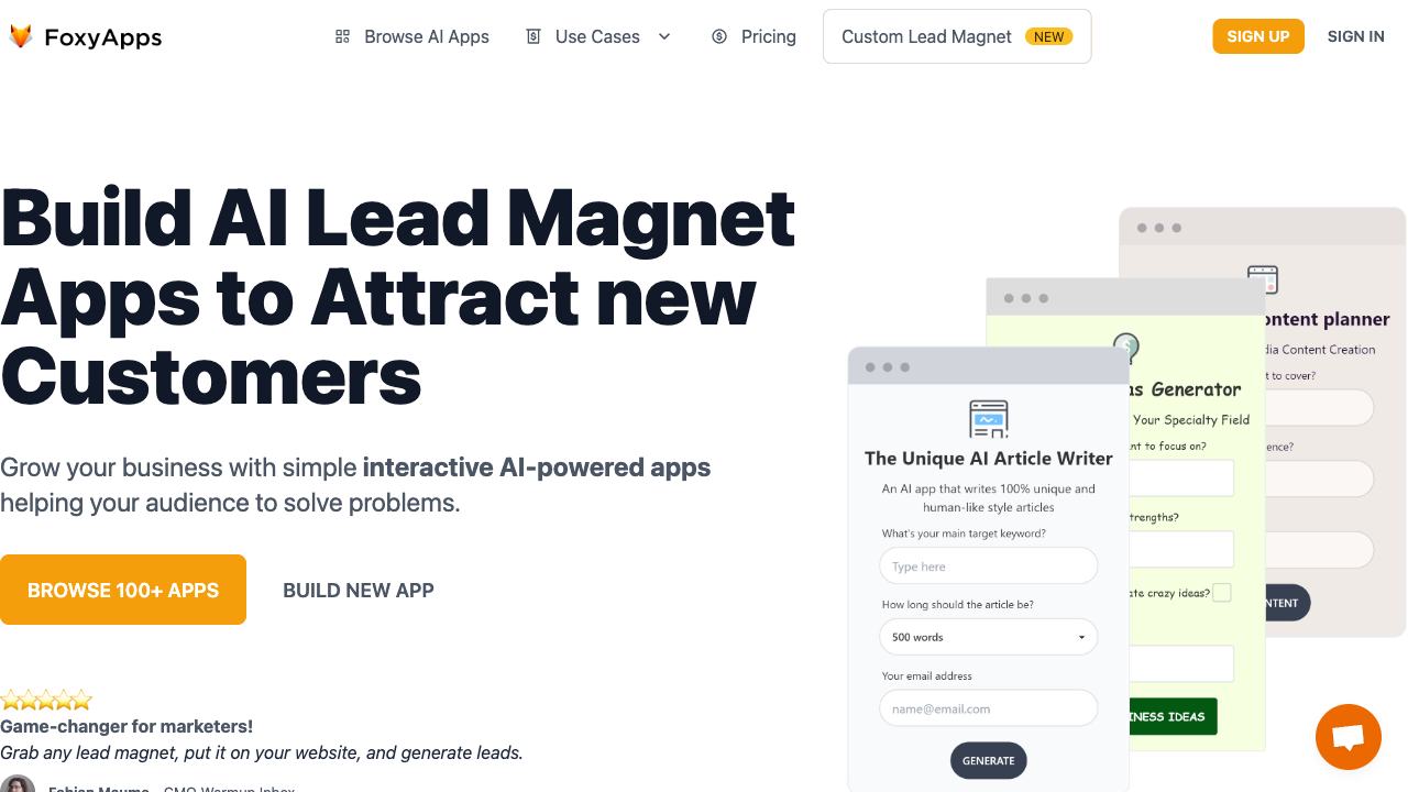 Transform visitors into leads with AI ease