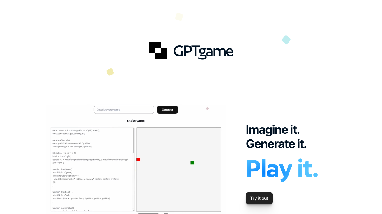 Imagine. generate. play: game creation made simple