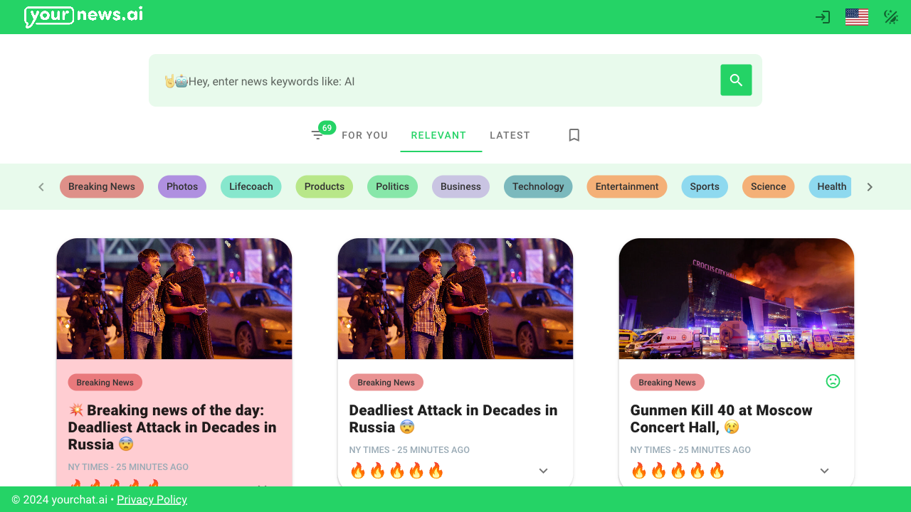 YourNews: AI-curated updates tAIlored just for you.